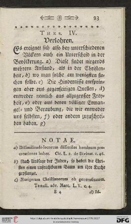 Thes. IV: Verlohren