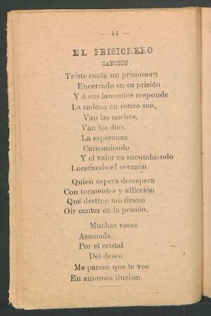 El prisionero : Canción