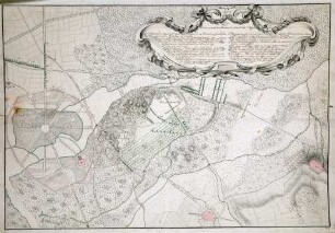 WHK 40 Hessische Revüen und Manöver: Plan des Manövers des hanauischen Regiments bei Hanau, 17. bis 21. Mai 1771