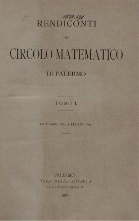 1: Rendiconti del Circolo Matematico di Palermo