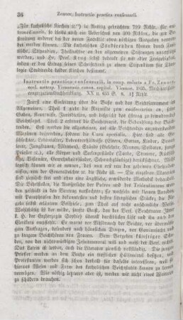 36 "Instructio practica confessarii" von Zenner