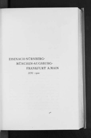 Eisenach-Nürnberg-München-Augsburg-Frankfurt a/Main Juni 1900