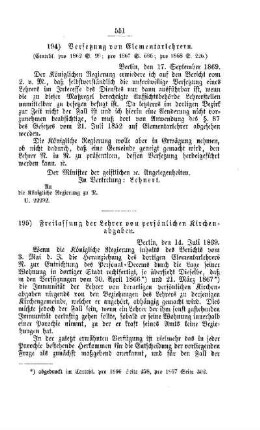 Versetzung von Elementarlehrern : [III. Seminarien, Bildung der Lehrer und deren persönliche Verhältnisse]