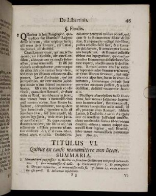 Titulus VI. Quibus ex causis manumittere non liceat