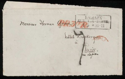 Brief von Jacob Grimm an Herman Grimm