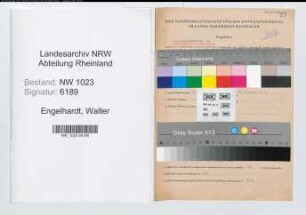 Entnazifizierung Walter Engelhardt , geb. 05.04.1906 (Verw.Beamter)