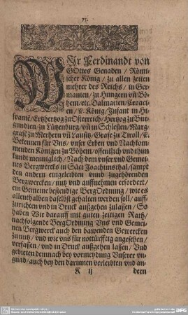 Wir Ferdinand von Gottes Gnaden...