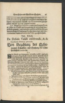 Tit. XXII. De Debitis Vasalli exsolvendis, & de Consensu Domini petendo.
