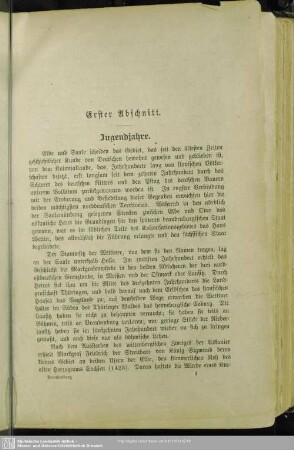 Erster Abschnitt. Jugendjahre