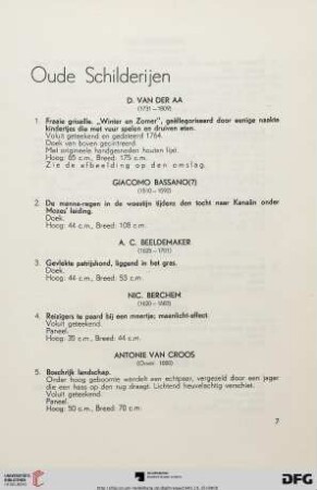 Oude schilderijen (Nr. 1-47a)