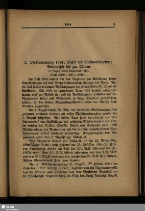 2. Mobilmachung 1914; Fahrt ins Aufmarschgebiet; Fahrt bis zur Marne : (1. August bis 5. September 1914)