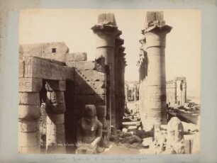 Tempel von Luxor, Luxor (Theben-Ost): Ansicht, Säulenkolonnade des Amenophis III. vom 1. Hof Rames II.