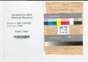 Entnazifizierung Viktor Elsen, geb. 04.04.1904 (Kaufmann)