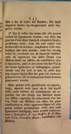 Proces Verbael Ende Resolutie gehouden ende genomen door het Volck van den Dorpe van Meldert Lande van Assche