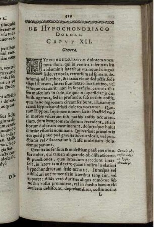 Caput XII. De Hypochondriaco Dolore