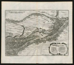 Eigentliche Delineation und andeutung beider Allirten Läger und bequemen Standes bey Mosburg.