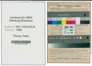 Entnazifizierung Peter Thome , geb. 27.10.1896 (Bergarbeiter)