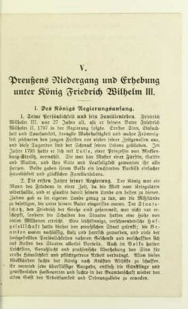 V. Preußens Niedergang und Erhebung unter König Friedrich Wilhelm III.