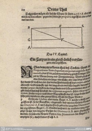 Das IV. Capitel. Ein Corpus in ein gleich änlich verjüngern oder ergrössern.