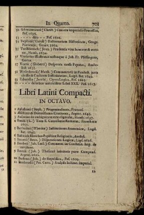 Libri Latini Compacti. In Octavo – Libri Legati In Duodecimo &c