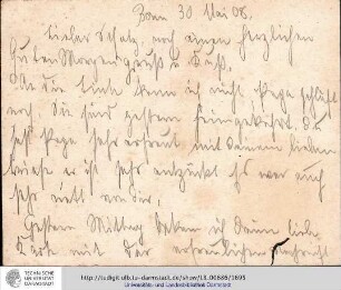 Brief vom 30.05.1908
