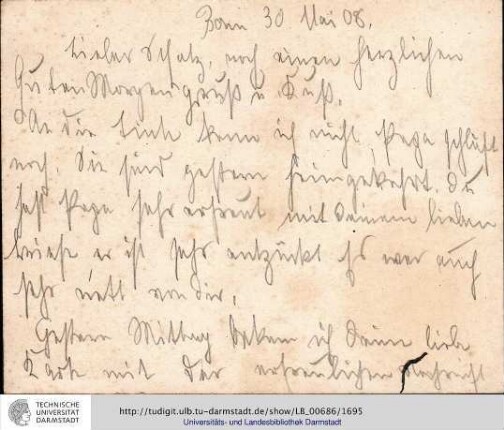 Brief vom 30.05.1908