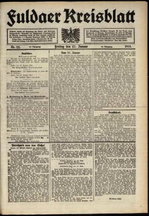 Ausgabe vom Freitag, den 27. Januar 1911.