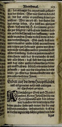Gebete auf die drey Hauptstände und allgemeine noht und anliegen der Christenheit gerichtet.