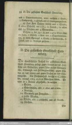 D. Die gefürstete Grafschaft Henneberg