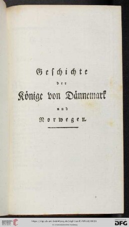 Geschichte der Könige von Dännemark und Norwegen