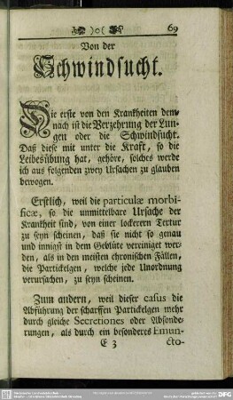 Von der Schwindsucht