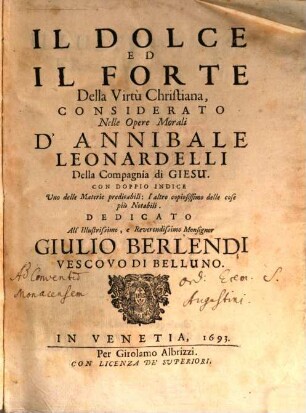 Il dolce ed il forte della virtu christiana