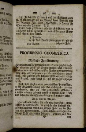 Progressio Geometrica