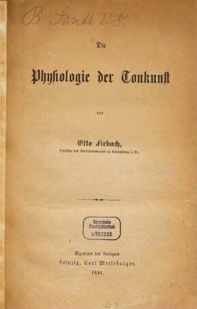 Die Physiologie der Tonkunst