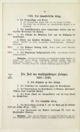 Die Zeit des dreißigjährigen Krieges. 1618 - 1648