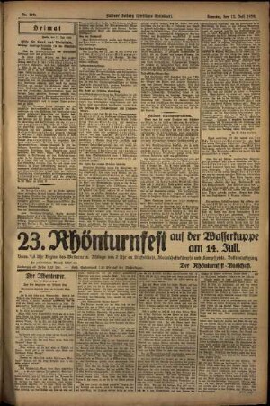 Zweite Ausgabe vom Samstag, den 13. Juli 1929.