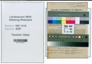 Entnazifizierung Oskar Teuchert , geb. 22.10.1896 (Maurer)