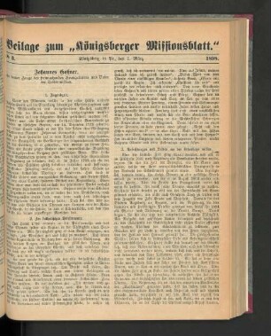 Beilage zum "Königsberger Missionsblatt". No 3. 1898.