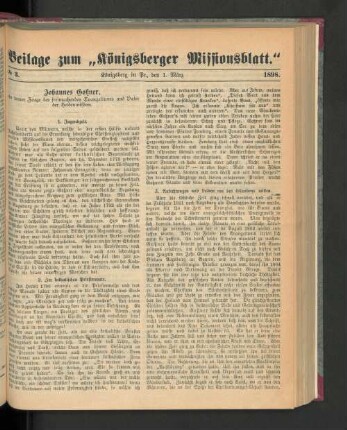 Beilage zum "Königsberger Missionsblatt". No 3. 1898.