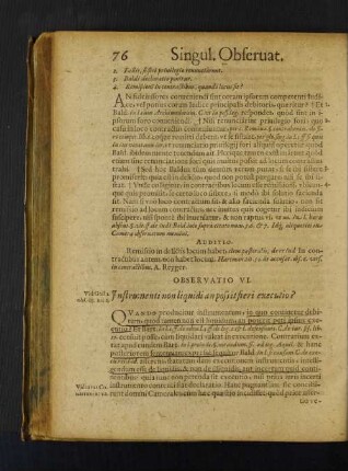 Observatio VI. Instrumenti non liquidi an possit fieri executio?