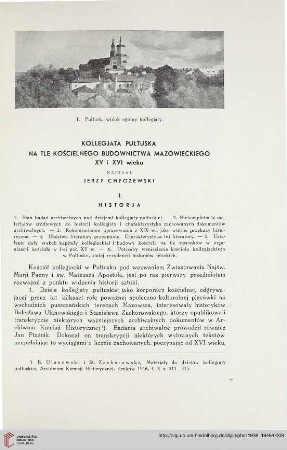1.1936/46: Kollegjata Pułtuska na tle kościelnego budownictwa mazowieckiego XV i XVI wieku