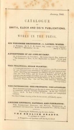 Catalogue of Sith, Elder an Co.'s publication
