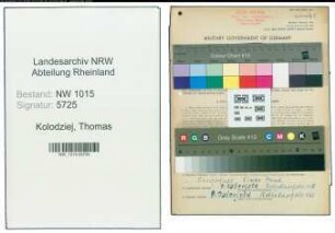 Entnazifizierung Thomas Kolodziej , geb. 06.03.1909 (Arbeiter)