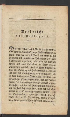 Vorbericht des Verlegers