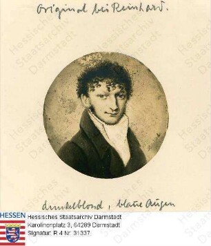 Carrière, Wilhelm Gottlieb (1792-1867) / Porträt, Brustbild in Oval, vorblickend