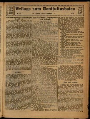 Zweite Ausgabe vom Sonntag, den 27. Dezember 1925.