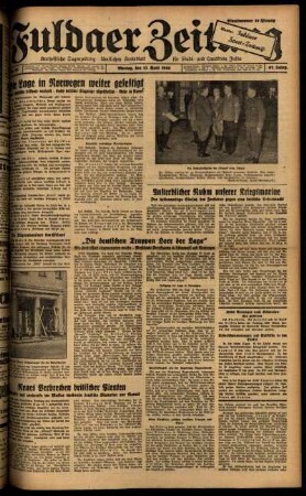 Ausgabe vom Montag, den 15. April 1940.