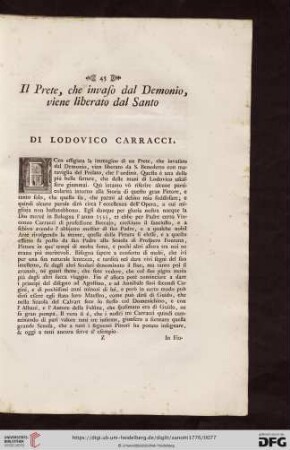 Il Prete, che invaso dal Demonio, viene liberato dal Santo