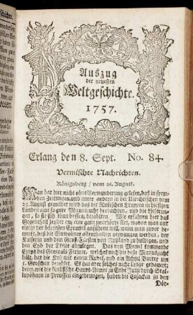 No. 84. Erlang den 8. Sept. 1757.