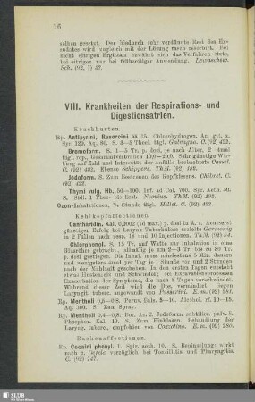 VIII. Krankheiten der Respirations- und Digestionsatrien